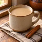 Atole de pinole served in a ceramic mug