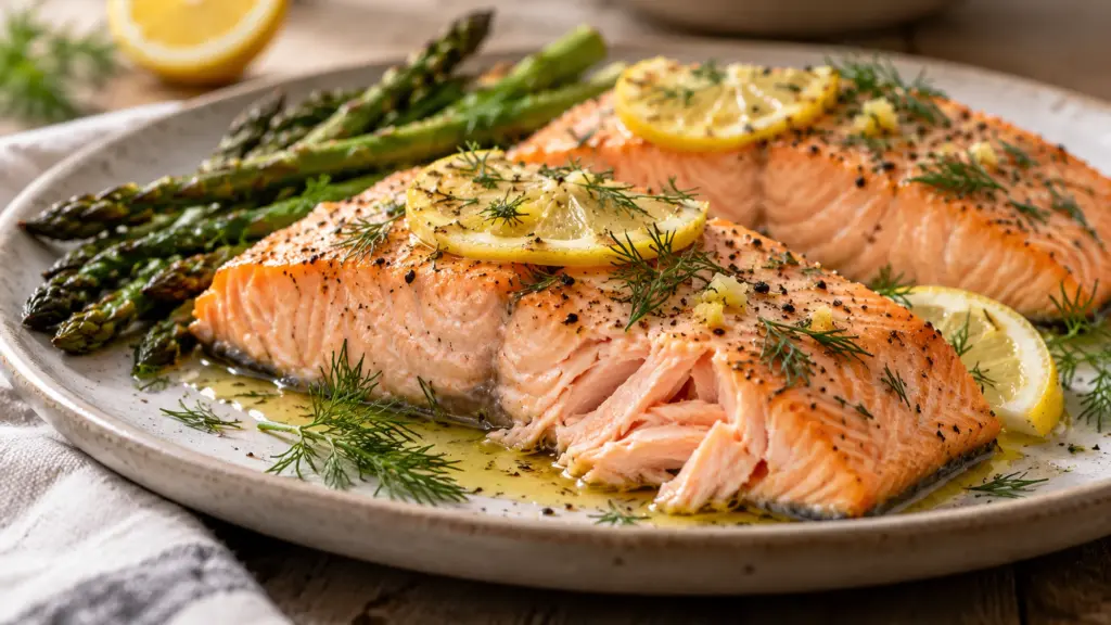Lemon dill fillets illustrating the best way to cook salmon in the oven