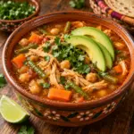 Caldo tlalpeño close view