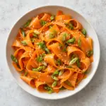 Carrot ribbon salad with ginger sesame dressing