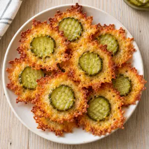 cheesy pickle chips ready to serve