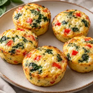 Cottage cheese egg bites arranged on a plate
