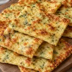 Cottage cheese flatbread served in rectangular pieces