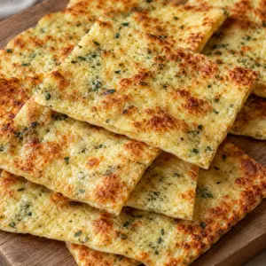 Cottage cheese flatbread served in rectangular pieces