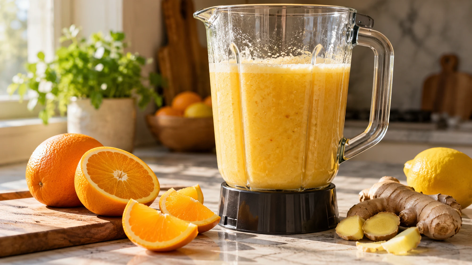 Preparing ginger shot