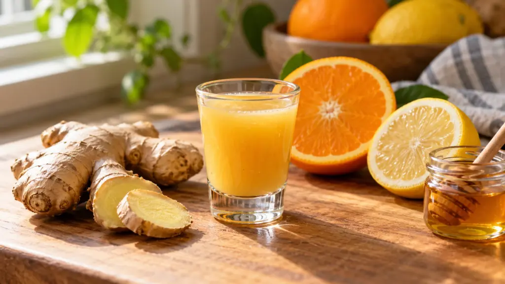 ginger shot ready to serve