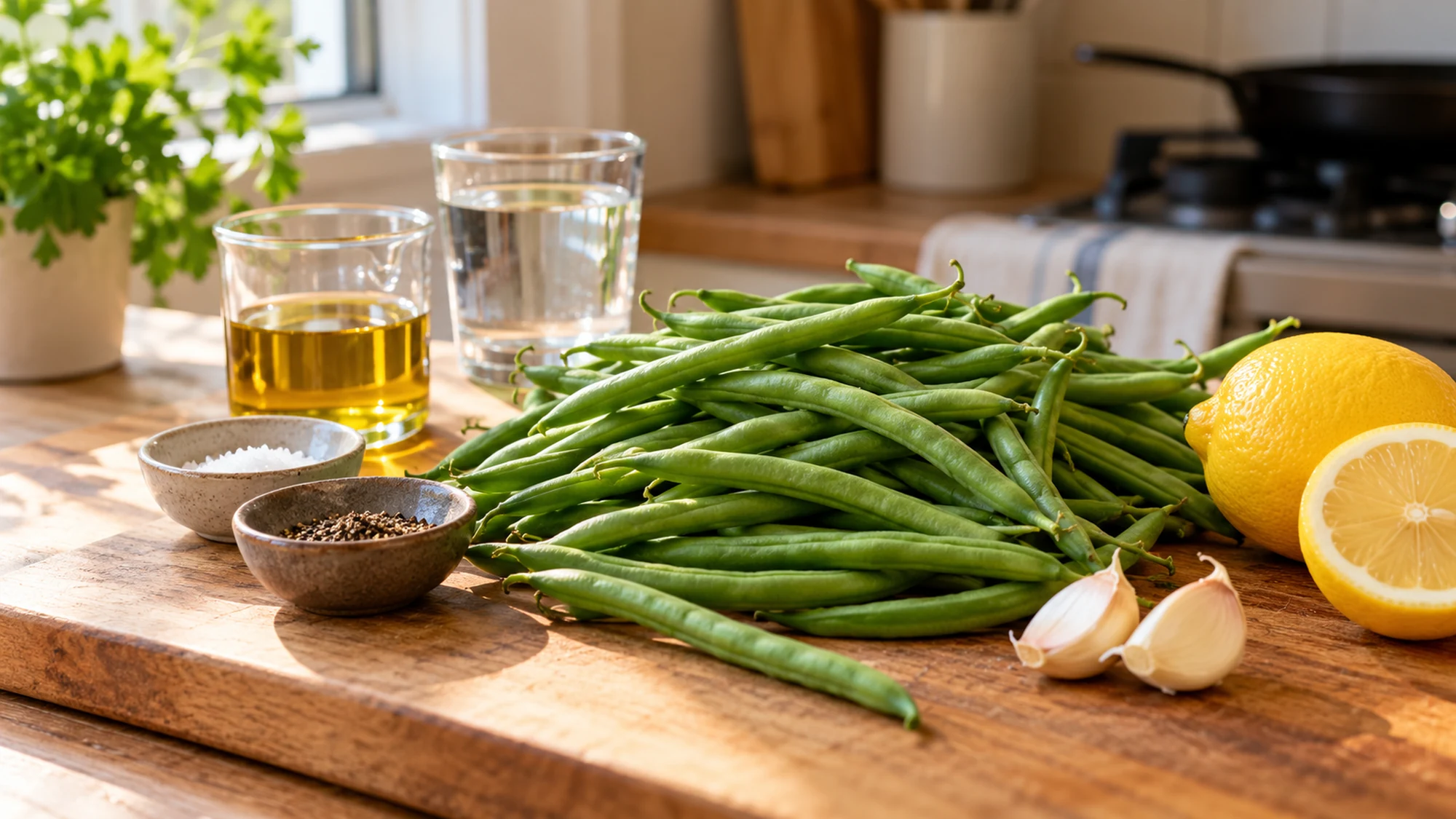 Ingredients for green beans recipe