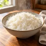 A bowl of plain white rice for the how to cook rice recipe