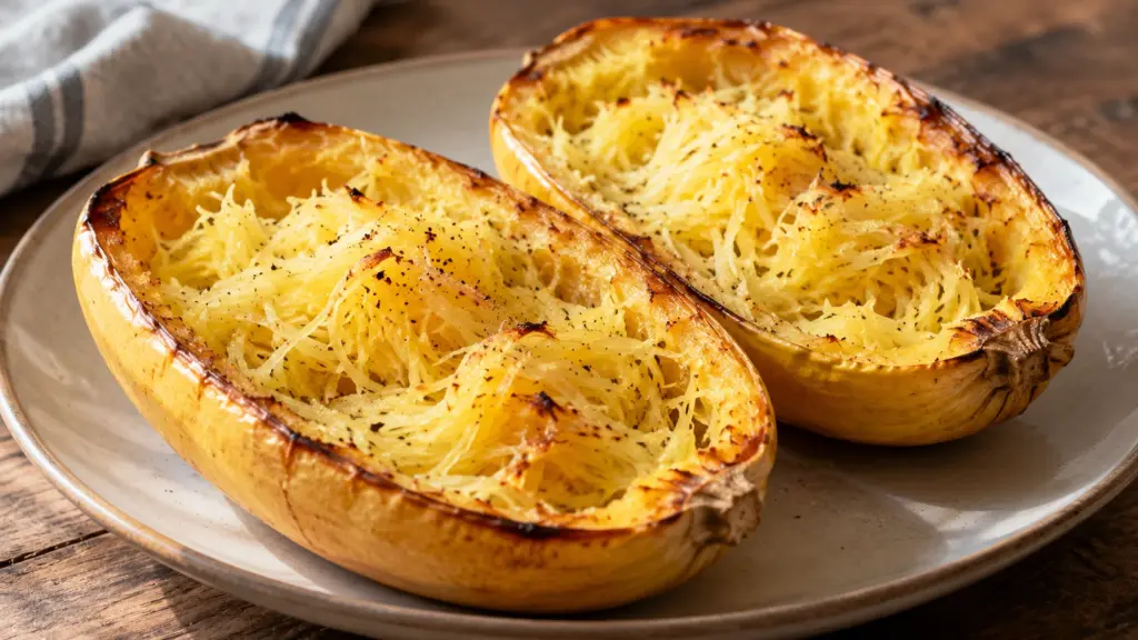 How to cook spaghetti squash with roasted edges and loosened strands