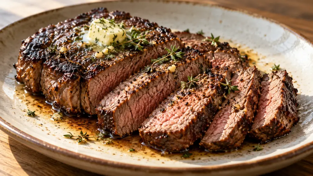 How to cook steak with a browned crust and garlic-thyme butter