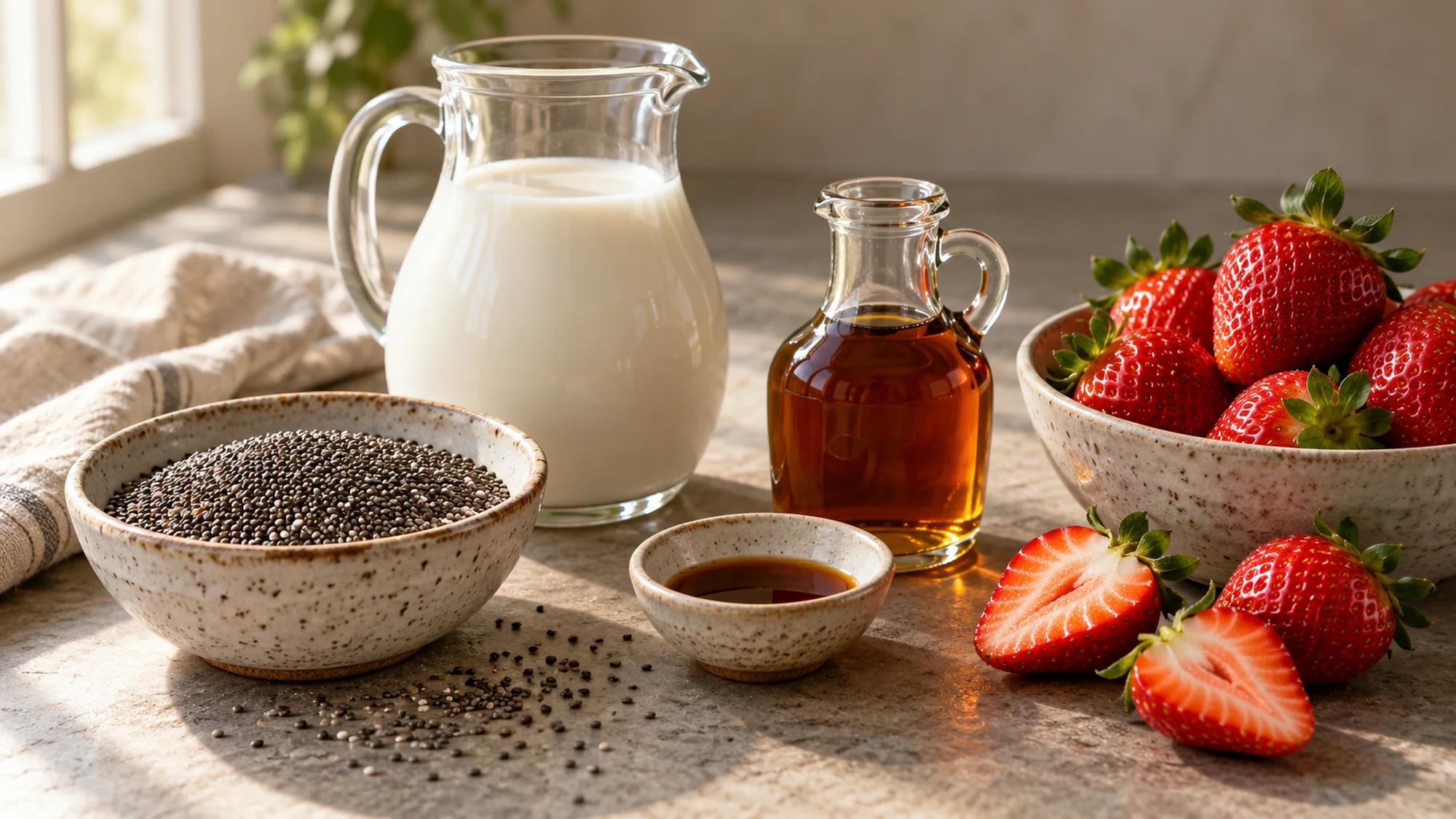 How to make chia pudding using milk, chia, maple and vanilla