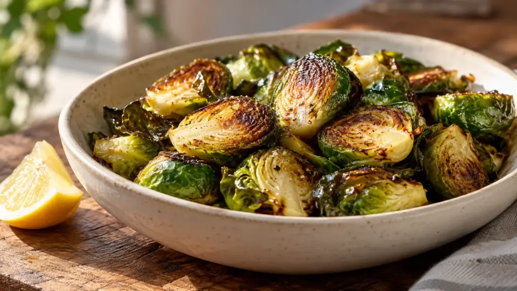 How to roast Brussels sprouts with browned cut faces and a lemon finish