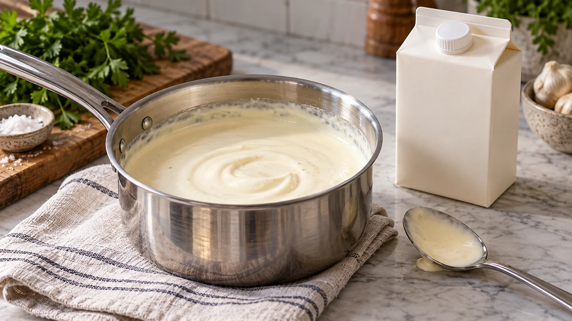 Cream sauce in a saucepan for the guide: is heavy cream the same as heavy whipping cream