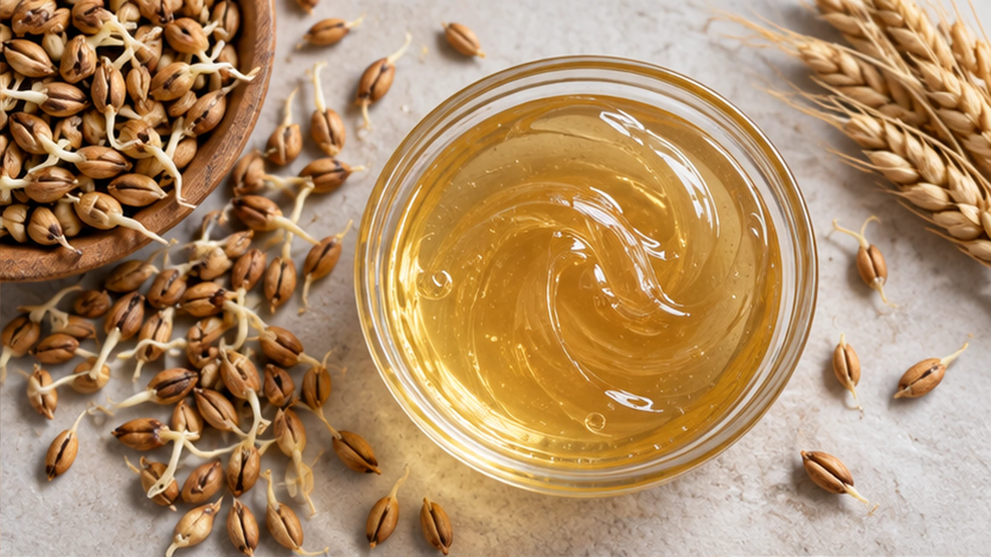 Maltose syrup beside sprouted barley