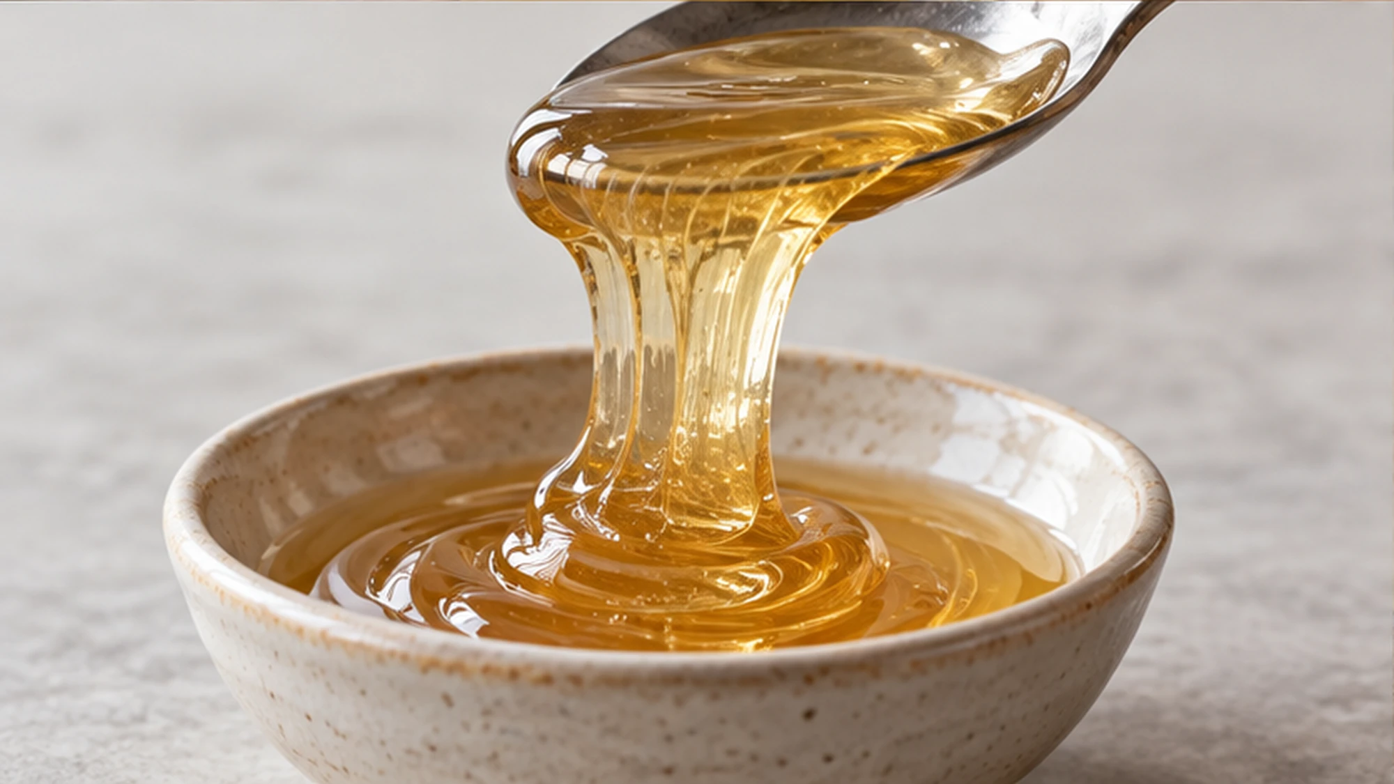 Thick maltose syrup on a spoon