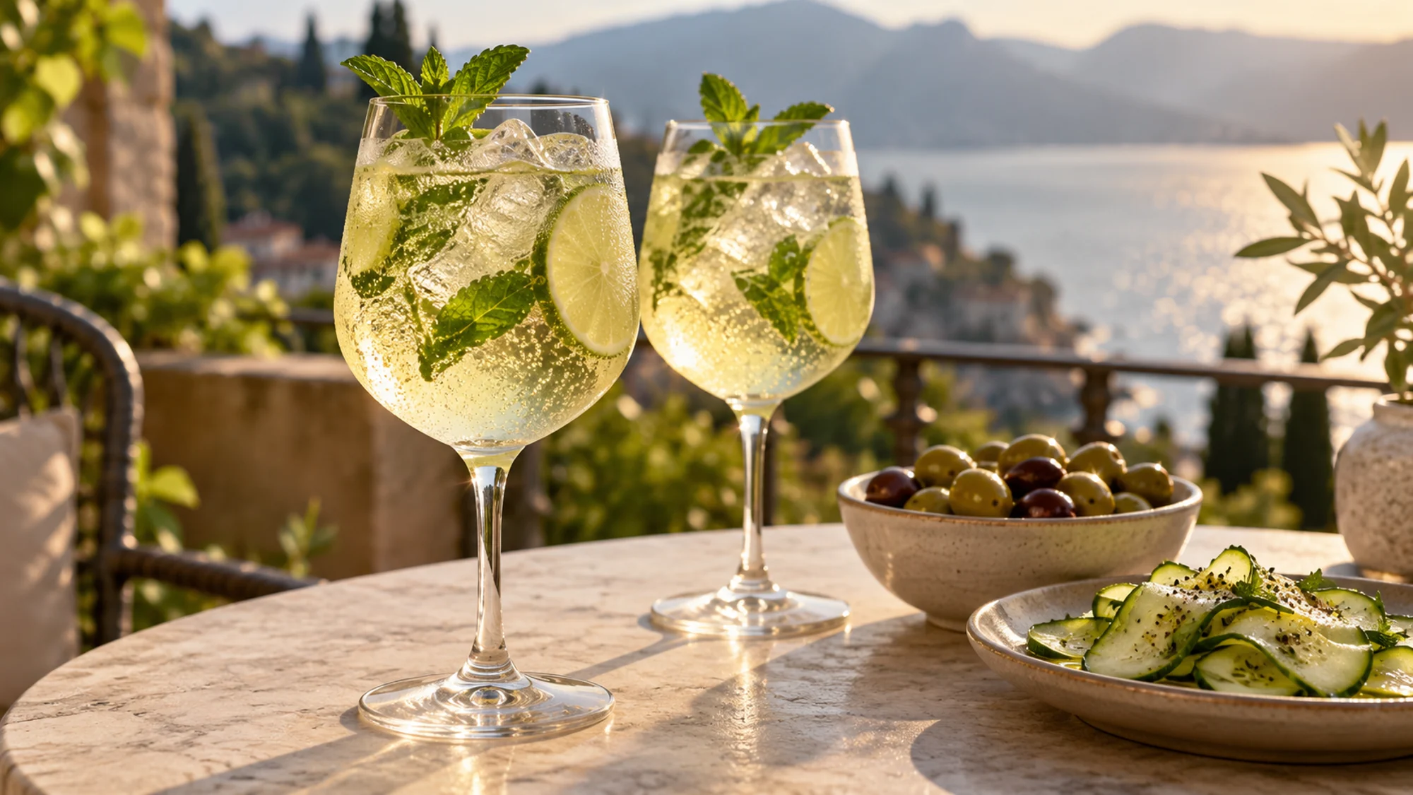 prosecco for hugo spritz serving