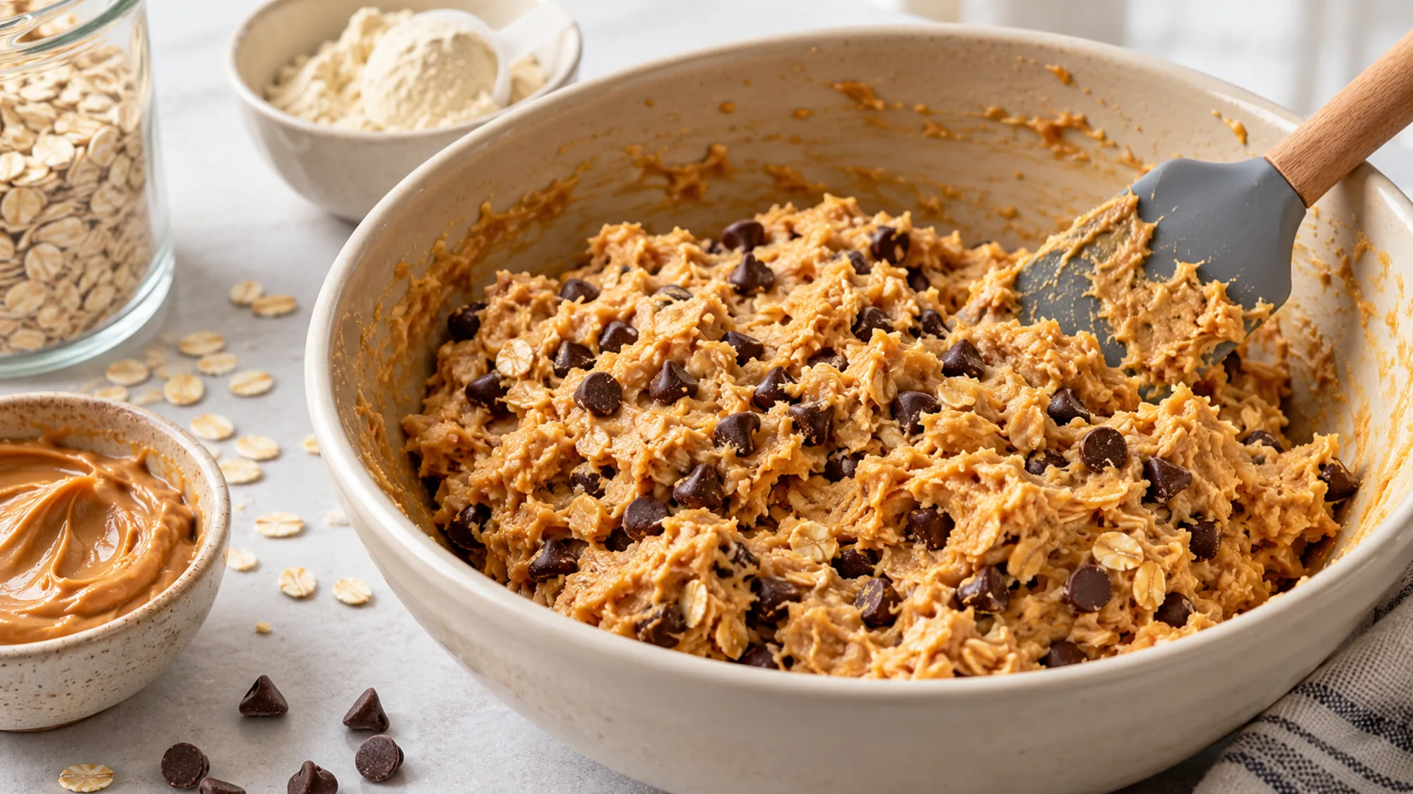 protein balls recipe mixture in a bowl