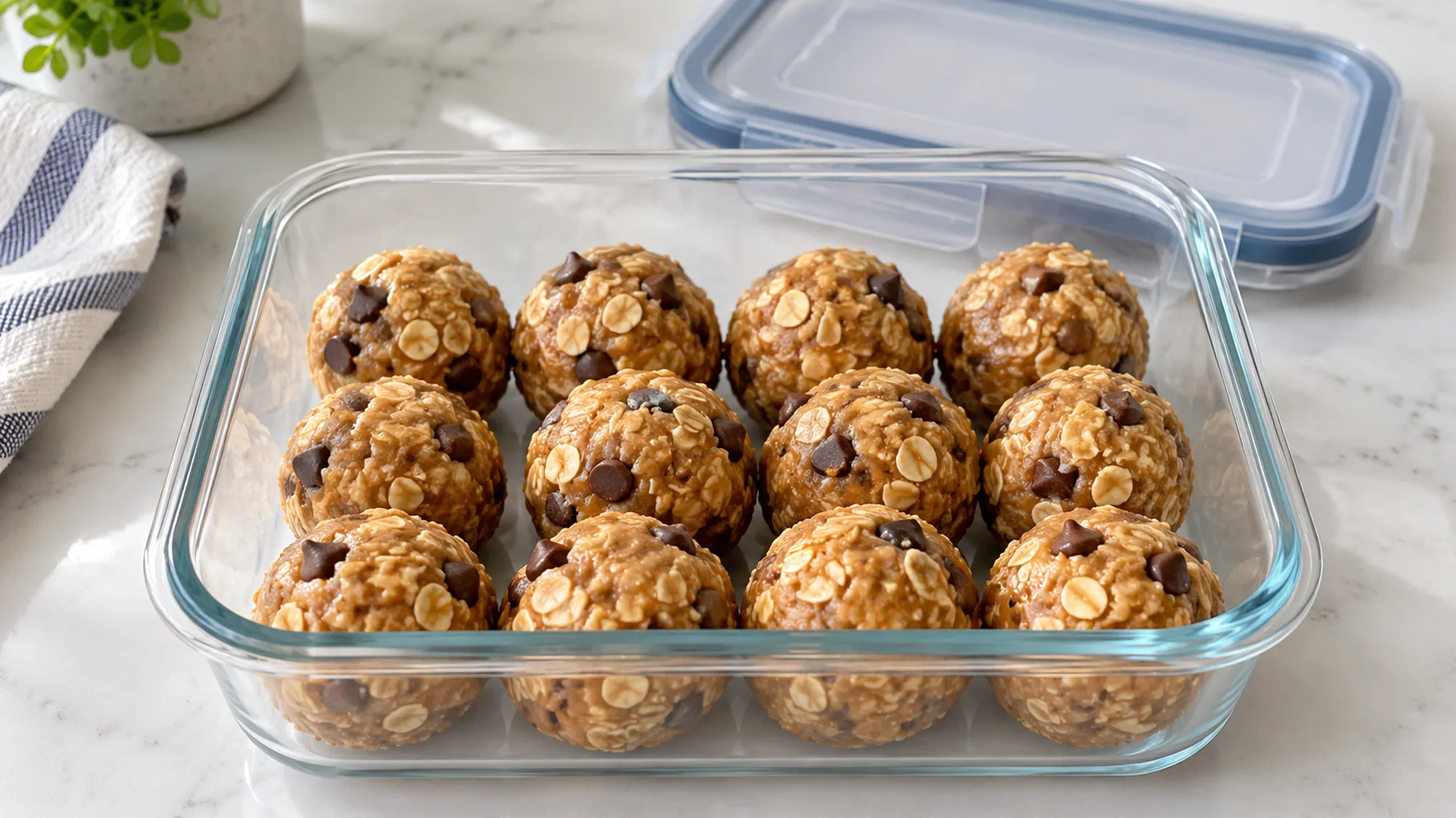 protein balls recipe balls in an airtight container