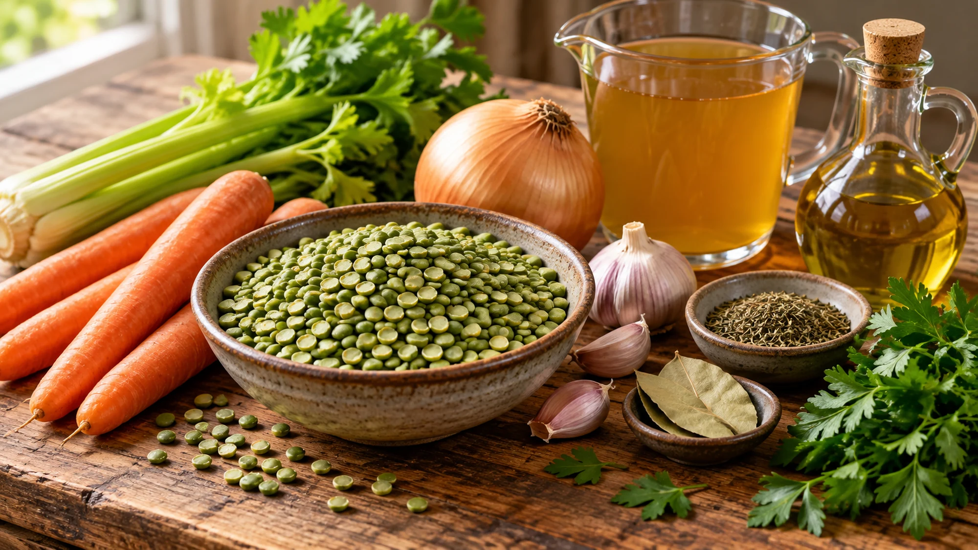 Ingredients for split pea soup recipe