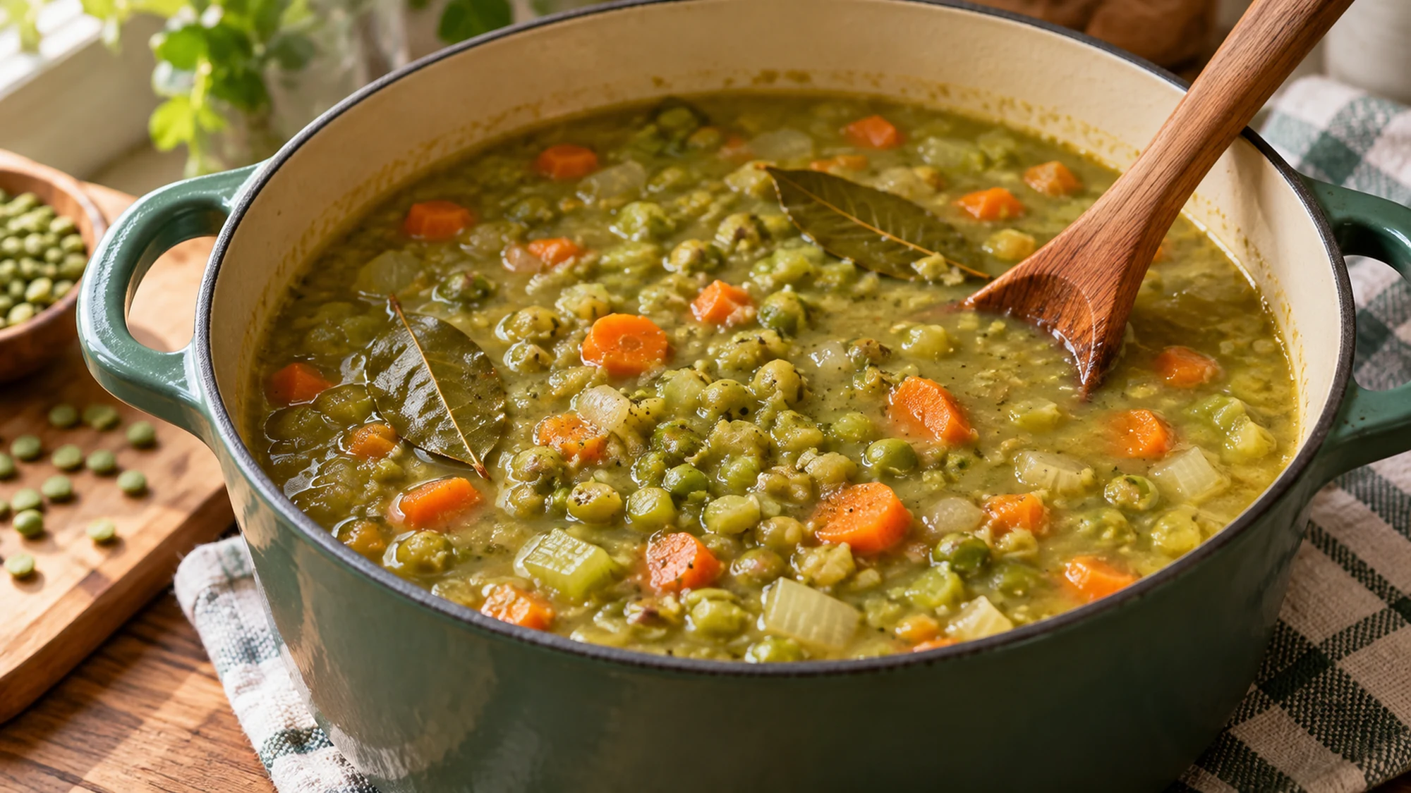 Preparing split pea soup recipe