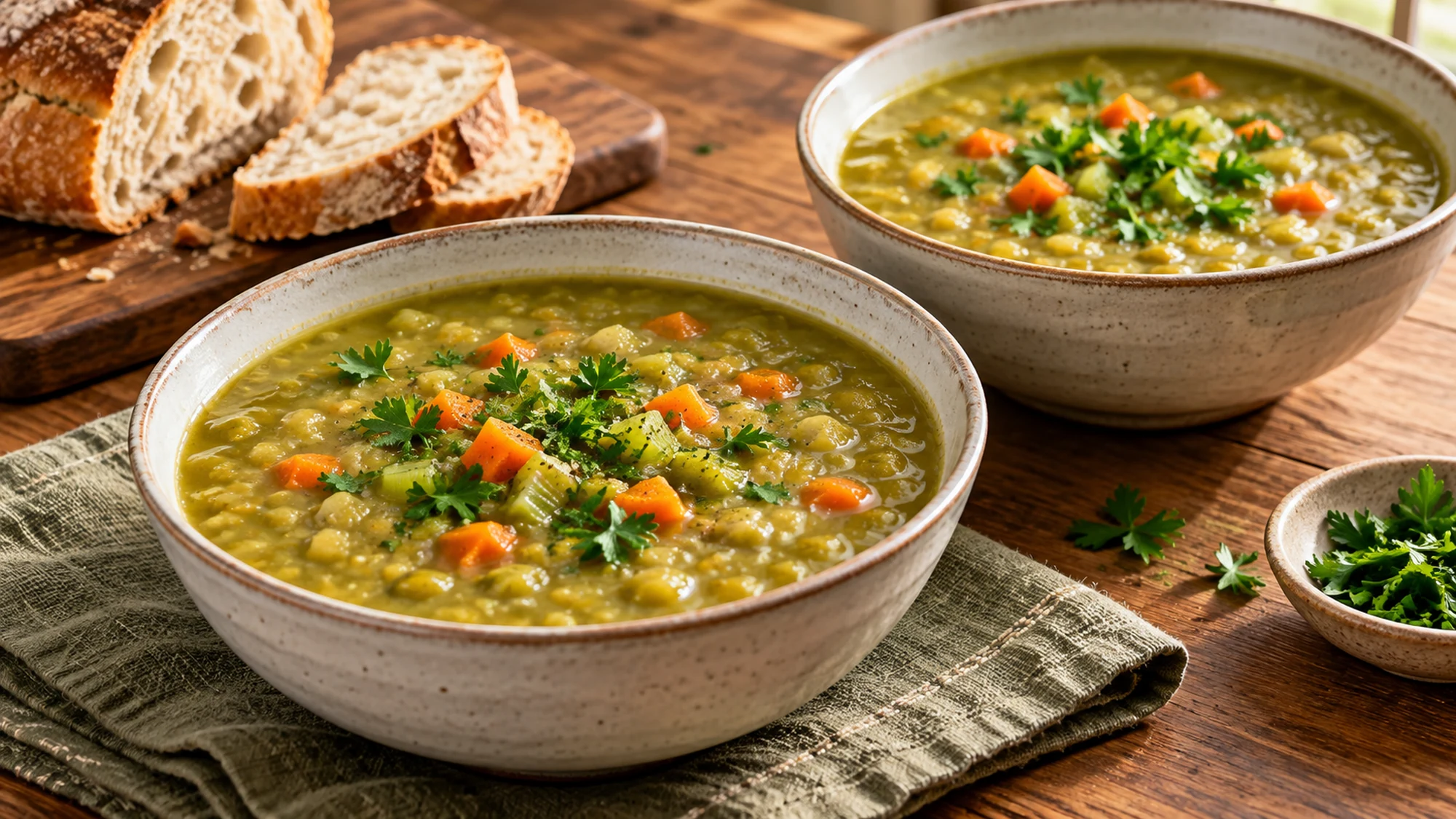 split pea soup recipe serving suggestion