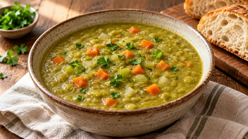 split pea soup recipe ready to serve