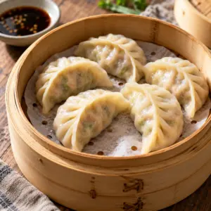 steamed dumplings ready to serve