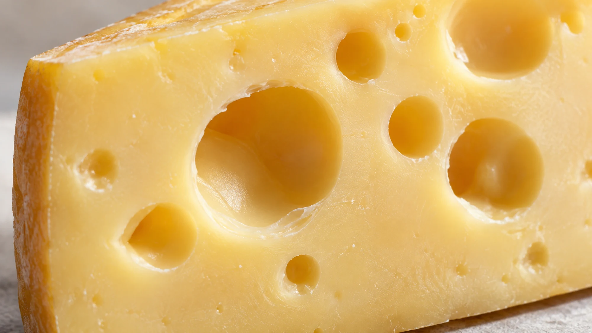 Swiss cheese cut face showing rounded holes