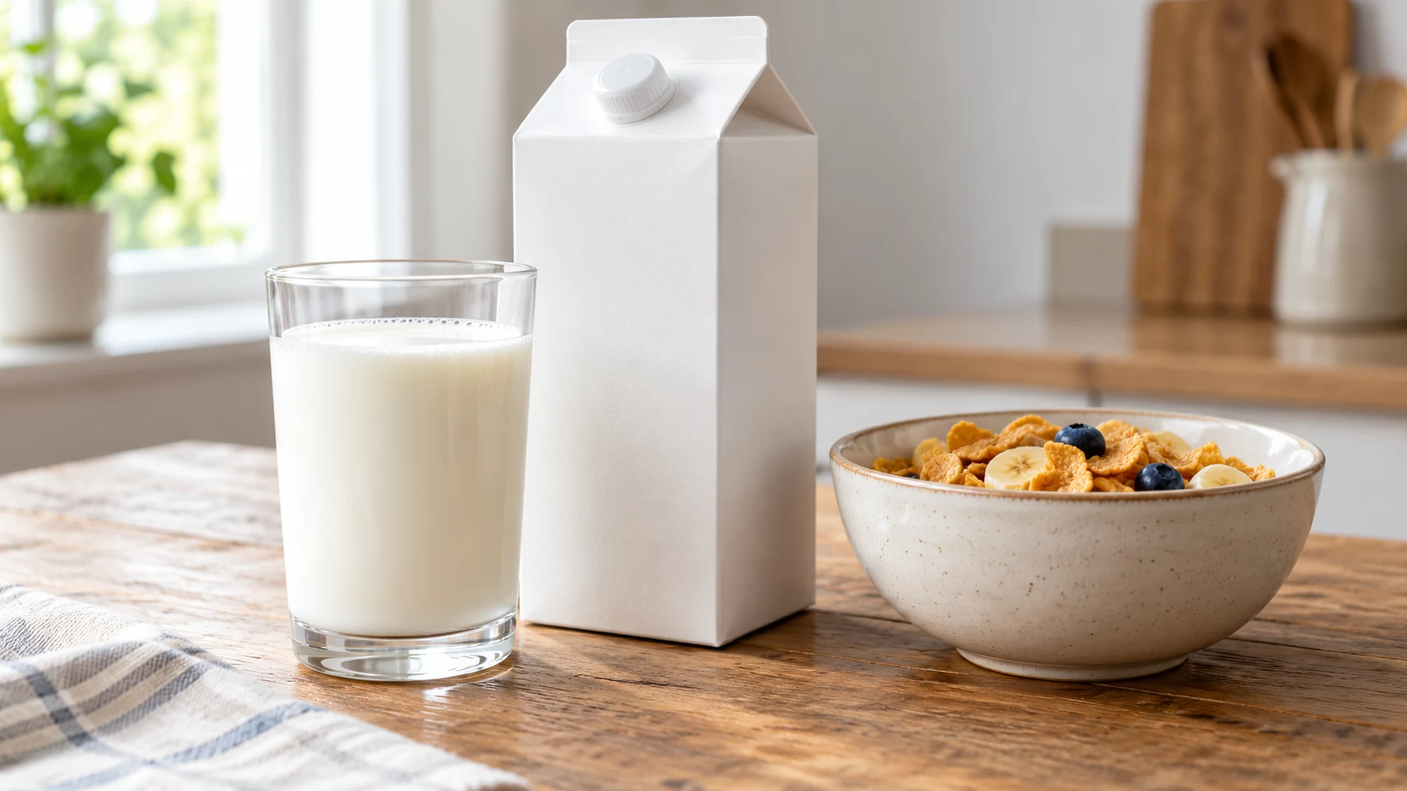 Milk and cereal illustrating label checks for vitamin D deficiency food choices
