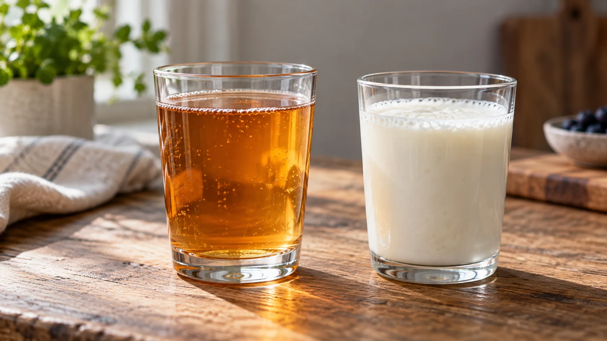 What is a probiotic drink? Comparing fermented tea with creamy kefir