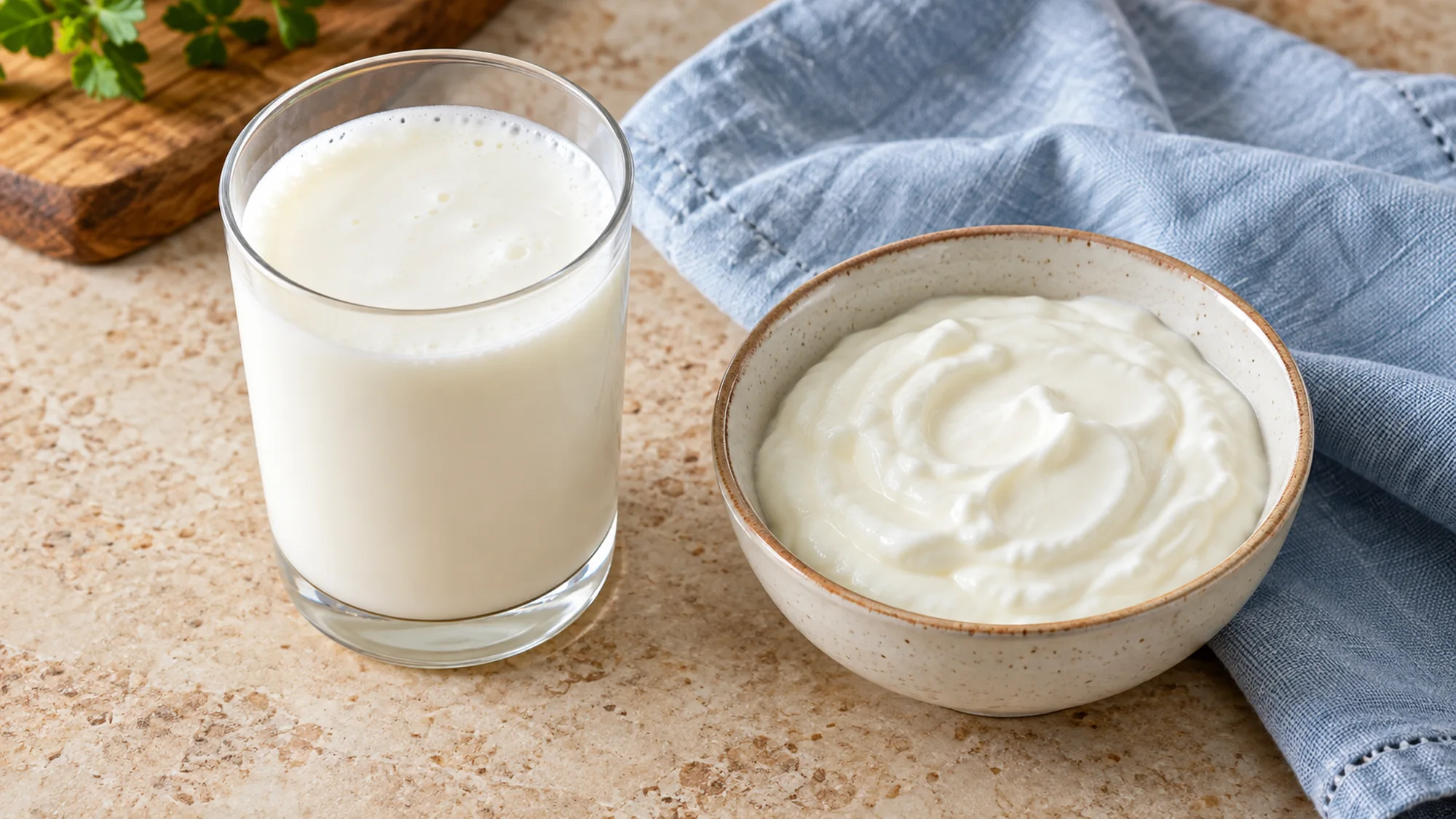 What is a probiotic drink? Pourable cultured yogurt beside spoonable yogurt